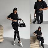 Women's Clothing Autumn Letter High Waist Yoga Pants Sports Yoga set