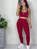 Contrast Color Yoga Wear High Stretch Fitness Running Sports Three-piece Set