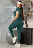 Women's Clothing Autumn Letter High Waist Yoga Solid Color Sports Yoga Set