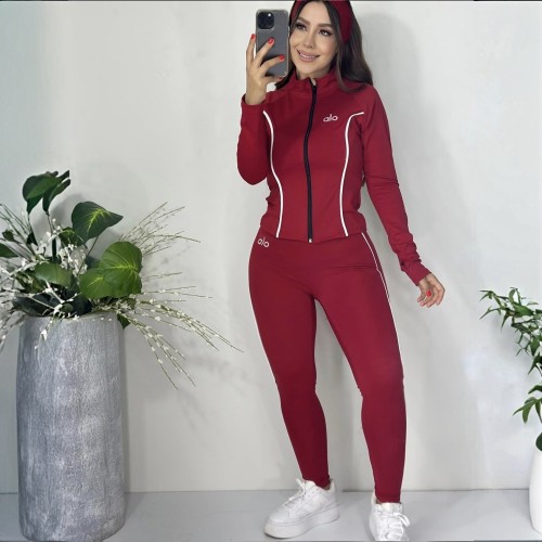 Contrast Color Yoga Wear High Stretch Fitness Running Sports Three-piece Set