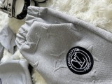 Casual Embossed Embroidery Outdoor Sports Thread Zipper Two Piece Pant Set