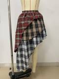 Sexy Plaid Multi-layer Asymmetrical Cake Skirt