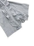 Casual Ruffled Long Sleeve Top Pants Set