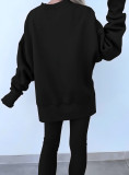 Fashion hoodie+pit stripe solid color set, casual commuting long sleeved long pants two-piece set