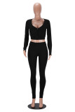 Double-knit V-neck sports fitness cardigan top for autumn and winter, slim-fitting, shows a slim silhouette, cropped, long-sleeved