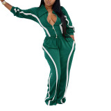 Sports suit jacket, sweatpants, cotton two-piece set, casual and warm for autumn and winter