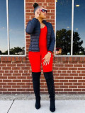 Black cotton jacket versatile slim fit short cotton jacket