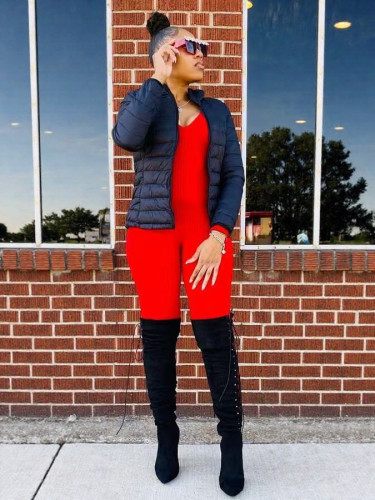 Black cotton jacket versatile slim fit short cotton jacket