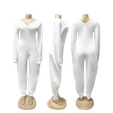Jumpsuit flared pants slim fit V-neck sexy long sleeved sweatshirt for autumn and winter