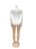 Skirt set for autumn and winter, tight fitting jumpsuit, sexy plush short skirt