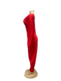 Jumpsuit flared pants slim fit V-neck sexy long sleeved sweatshirt for autumn and winter