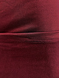 Flip collar half zipper drawstring wide leg pants casual sports two-piece set