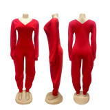 Jumpsuit flared pants slim fit V-neck sexy long sleeved sweatshirt for autumn and winter