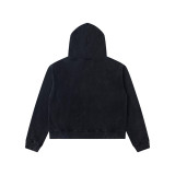 Stylish zip-up hoodie with bold  Godspeed  print and skull graphic. Available in black and cream. Minimalist back design for a clean, edgy look. Perfect for streetwear lovers