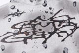 Hot Trendy Hellstar New Design Starry Spot Vintage Printed Logo Washed Black Spray Horse Willow Vintage Hoodie Trendy Hoodie Hoodie Hoodie 360g pure cotton looped fabric