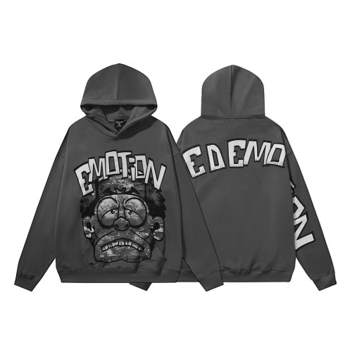 Mixed Emotion Monster high-quality looped hoodie with monster print for men and women