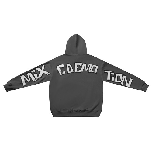 Mixed Emotion Monster high-quality looped hoodie with monster print for men and women