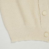 European and American casual loose V-neck cardigan sweater two-piece set