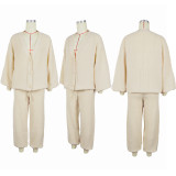 European and American casual loose V-neck cardigan sweater two-piece set