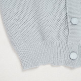 European and American casual loose V-neck cardigan sweater two-piece set