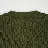 European and American casual loose V-neck cardigan sweater two-piece set