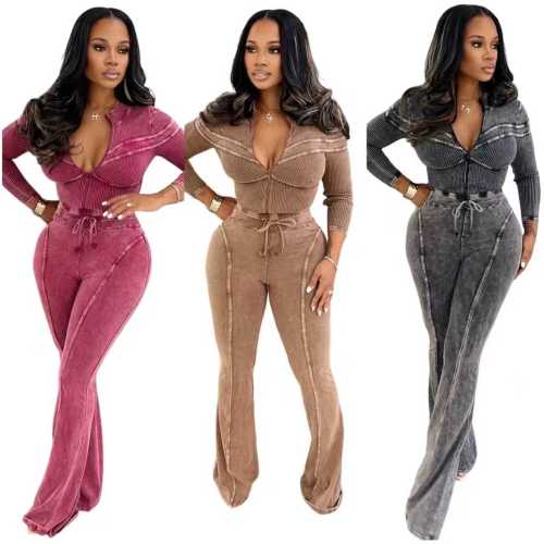 Washed and Tumbled Sporty Casual Fashion Sets