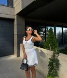 Knitted Super Soft High Elastic Sleeveless Skirt Set