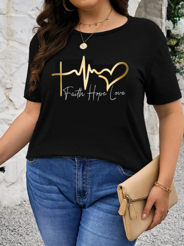 1 Piece Custom Black Casual Short Sleeve Print T-shirt