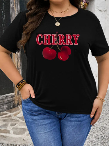 1 Piece Custom Black Casual Short Sleeve Print T-shirt