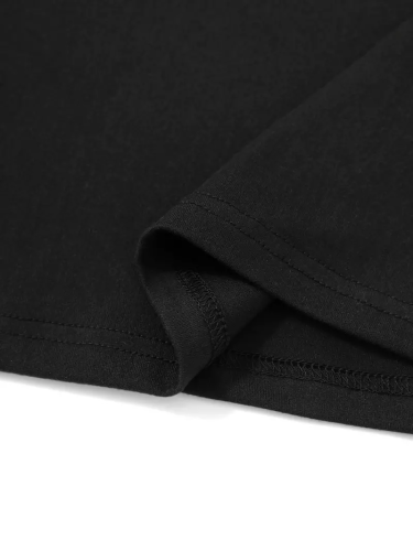 1 Piece Custom Black Casual Short Sleeve Print T-shirt