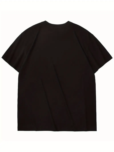 1 Piece Custom Black Casual Short Sleeve Print T-shirt