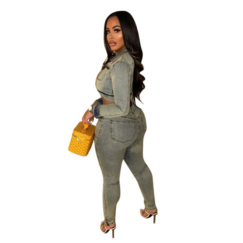 High waisted, high elasticity slim fit and hip lifting trendy women's pants set