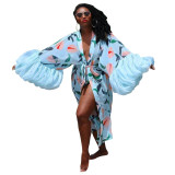 Cardigan Beach Vacation Sunscreen Shirt Beach Printed Hoodie Coat