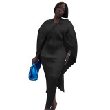 Fashion women's clothing source: Miyake popular item, multi wear method, solid color pleated dress