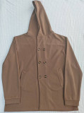 Men's medium to long slim fit windbreaker hooded casual sports solid color jacket