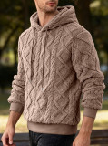 Men's high street jacquard double-sided velvet hooded sports trend pullover hoodie jacket