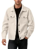 Corduroy single breasted casual sports trendy pocket jacket men's lapel long sleeved shirt jacket