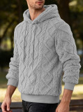 Men's high street jacquard double-sided velvet hooded sports trend pullover hoodie jacket
