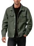 Corduroy single breasted casual sports trendy pocket jacket men's lapel long sleeved shirt jacket