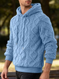 Men's high street jacquard double-sided velvet hooded sports trend pullover hoodie jacket
