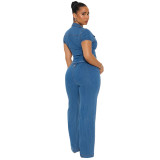 Sexy and fashionable denim jumpsuit