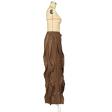Women's casual pants, wide leg pants, patchwork lace loose pants, personalized commuting pants
