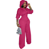 Fashion women's personalized strap waist cinching casual two-piece pants set