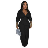 Fashion women's personalized strap waist cinching casual two-piece pants set