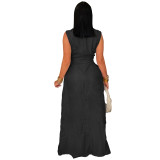 Sexy solid color strap sleeveless pants set