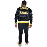 Double-layer threaded embroidery craftsmanship + lined fashion baseball jacket