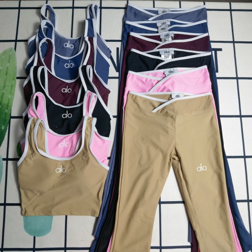 Sexy Tight-fitting Yoga Sleeveless Vest Flares Pant Set