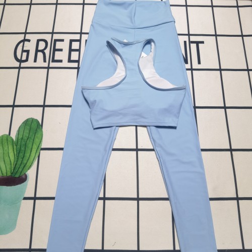 Sexy Printed Tight-fitting Sleeveless Vest Yoga Set