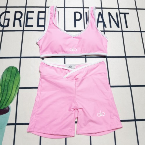 Sexy Tight-fitting Yoga Sleeveless Padded Vest Bra Short Set