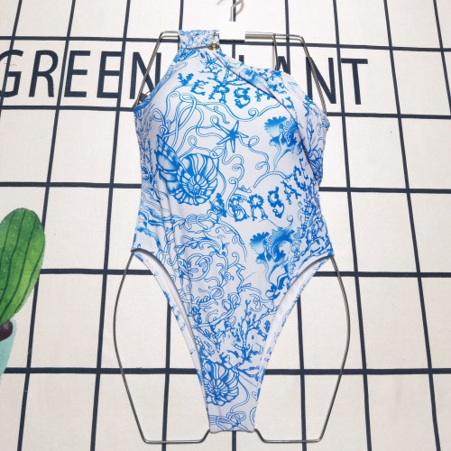 Summer Beachwear Padded Single Shoulder Sleeveless One Piece Swimsuits